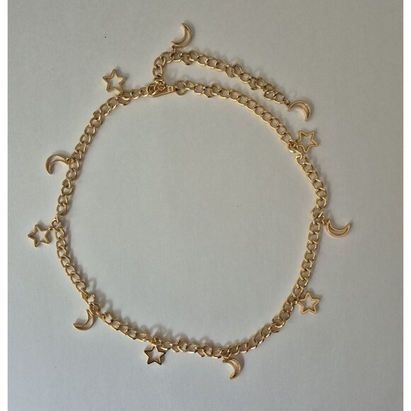 Wild Fable Goldtone Stars and Crescent Moon Chain Link Adjustable Belt 40 IN - Picture 1 of 7